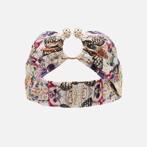 Camilla “Queens Bee Hive” silk floral crystal boho ring headband